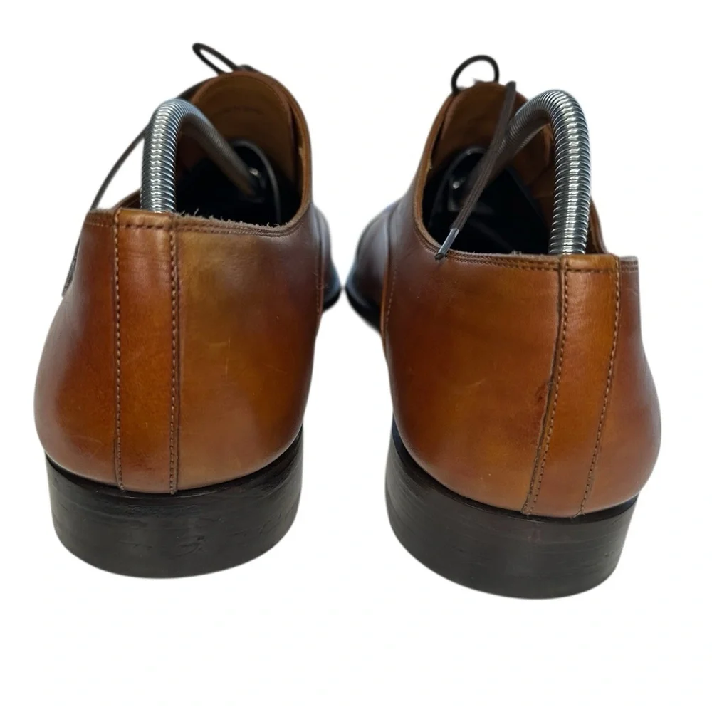 Magnanni Men's Saffron Oxford Cap Toe Dress Shoe Tan Brown Leather 11.5